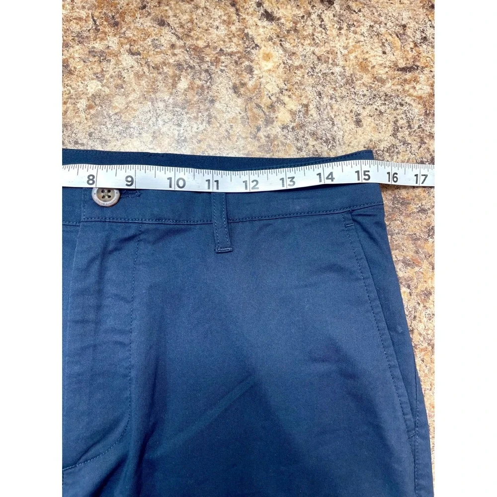 Faherty Movement‎ Straight Leg Organic Cotton COOLMAX-Blend Chino Shorts Blue 29
